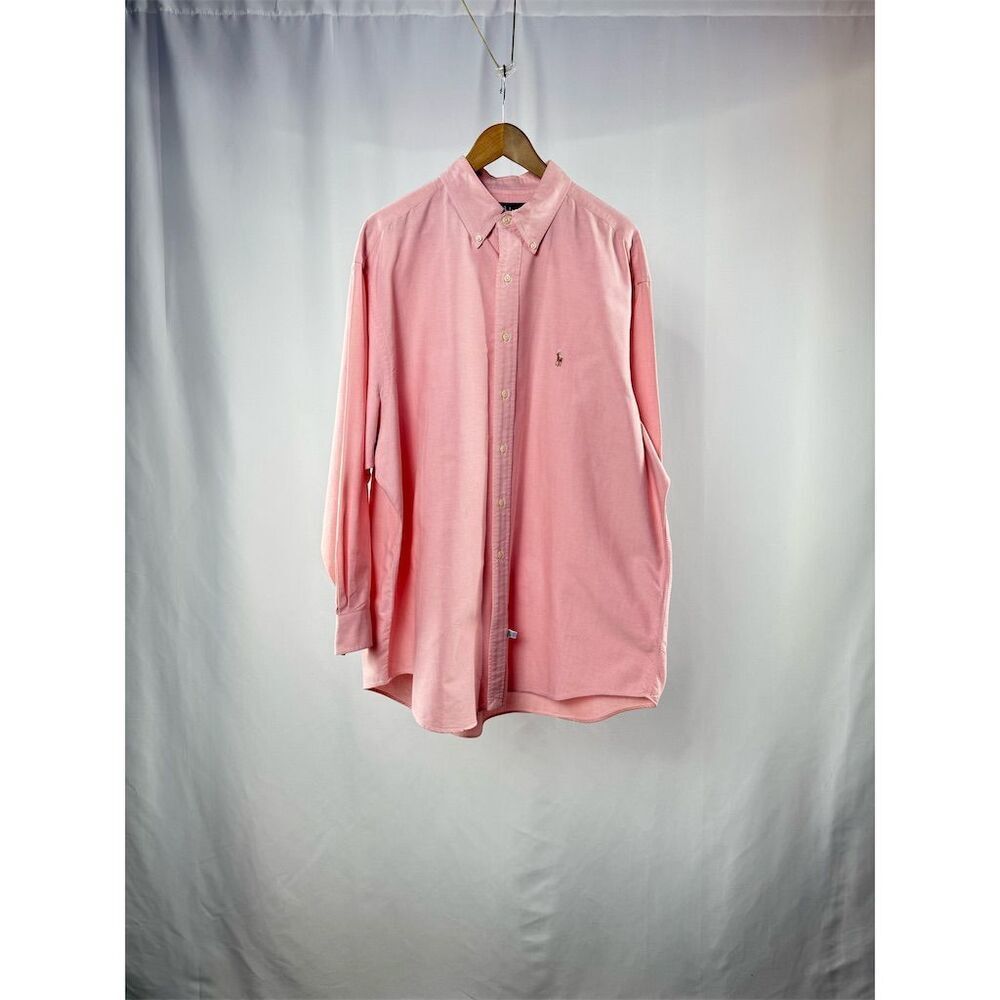 Ralph Lauren Yarmouth Men's Pink Button-Down Shirt 17.5 - 34 Long Sleeve Oxford